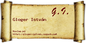 Gloger István névjegykártya